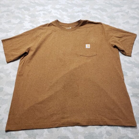 Carhartt Shirt Mens 3XL Brown Pockets Relaxed Fit Short Sleeve Workwear - Picture 1 of 12